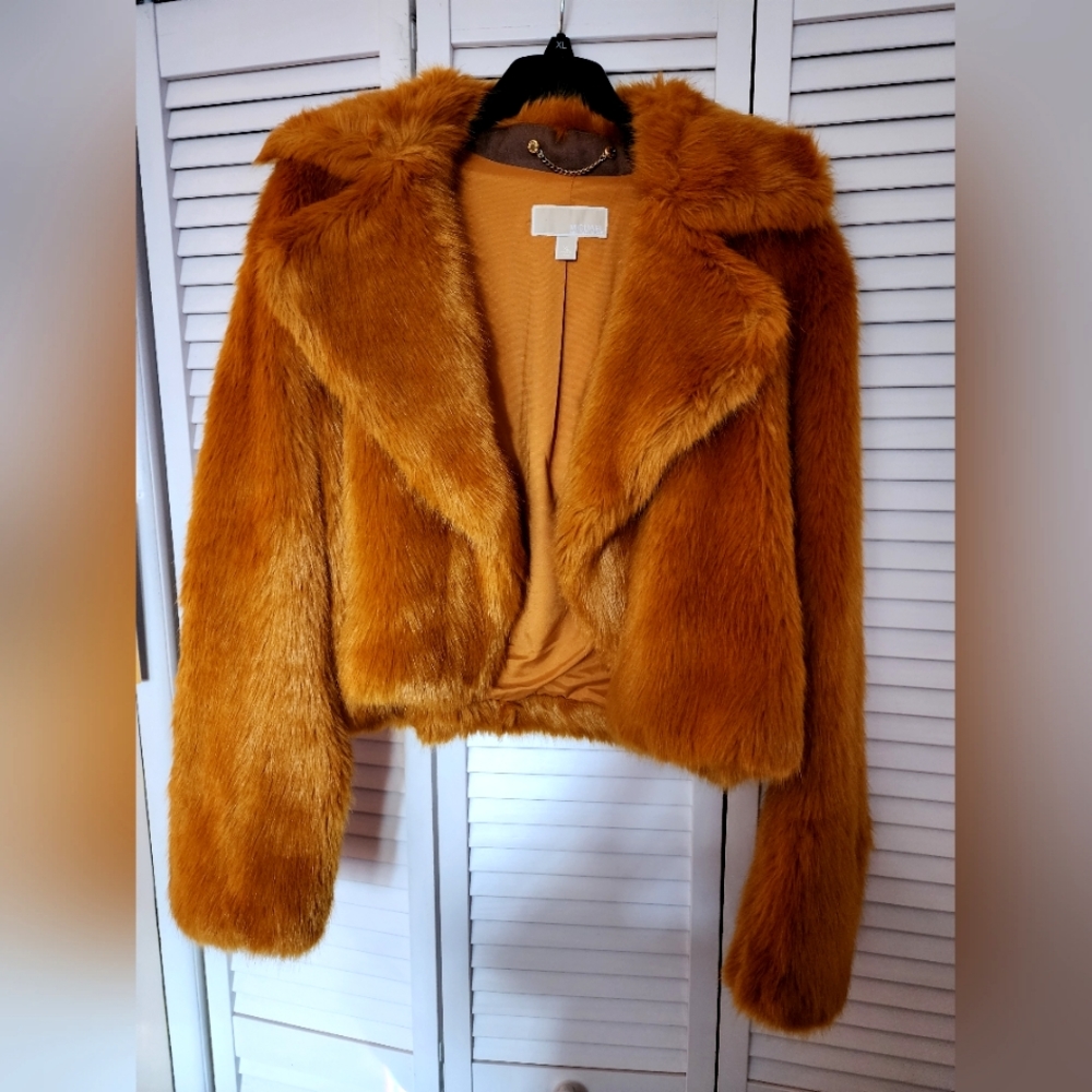 MICHAEL KORS Faux Fur Coat, XL